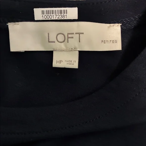 Loft Petites Women’s size MP Classic navy blue short sleeve midi dress - Picture 3 of 5